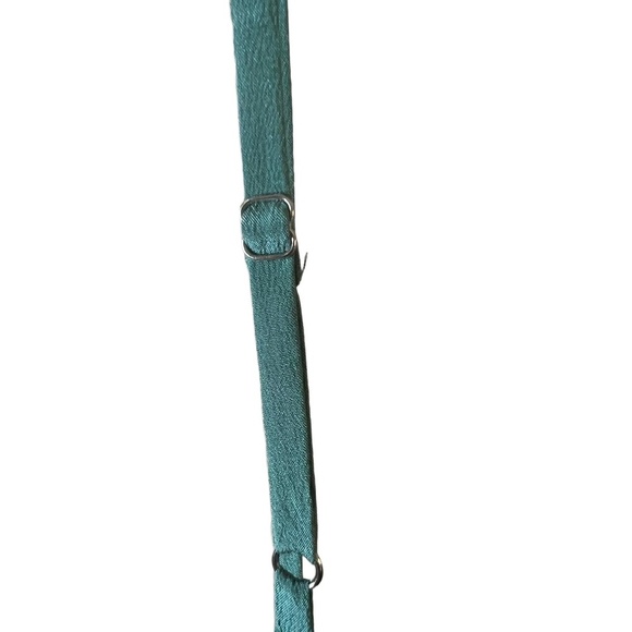 ARYNK Green Floral Silk Sundress Asymmetric Hem Adjustable Strap Button Detail M - Picture 8 of 9